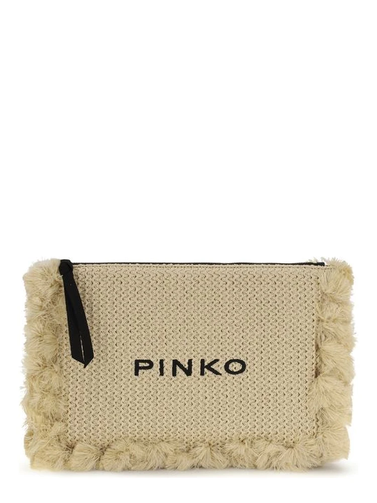 Beige Polypropylene Shoulder Bag