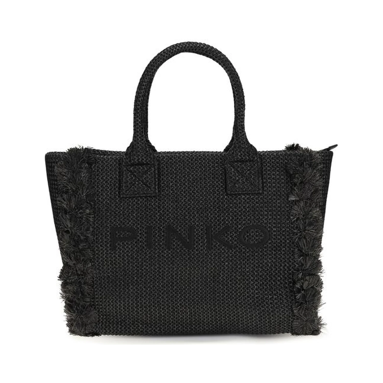 Black Raffia Shoulder Bag