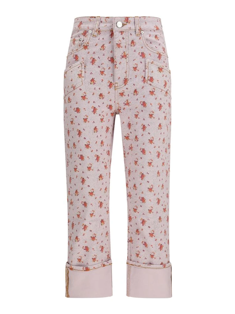Multicolor Cotton Casual Pants