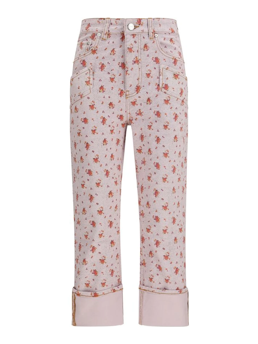 Multicolor Cotton Casual Pants