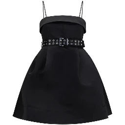 Black Polyester Casual Dress