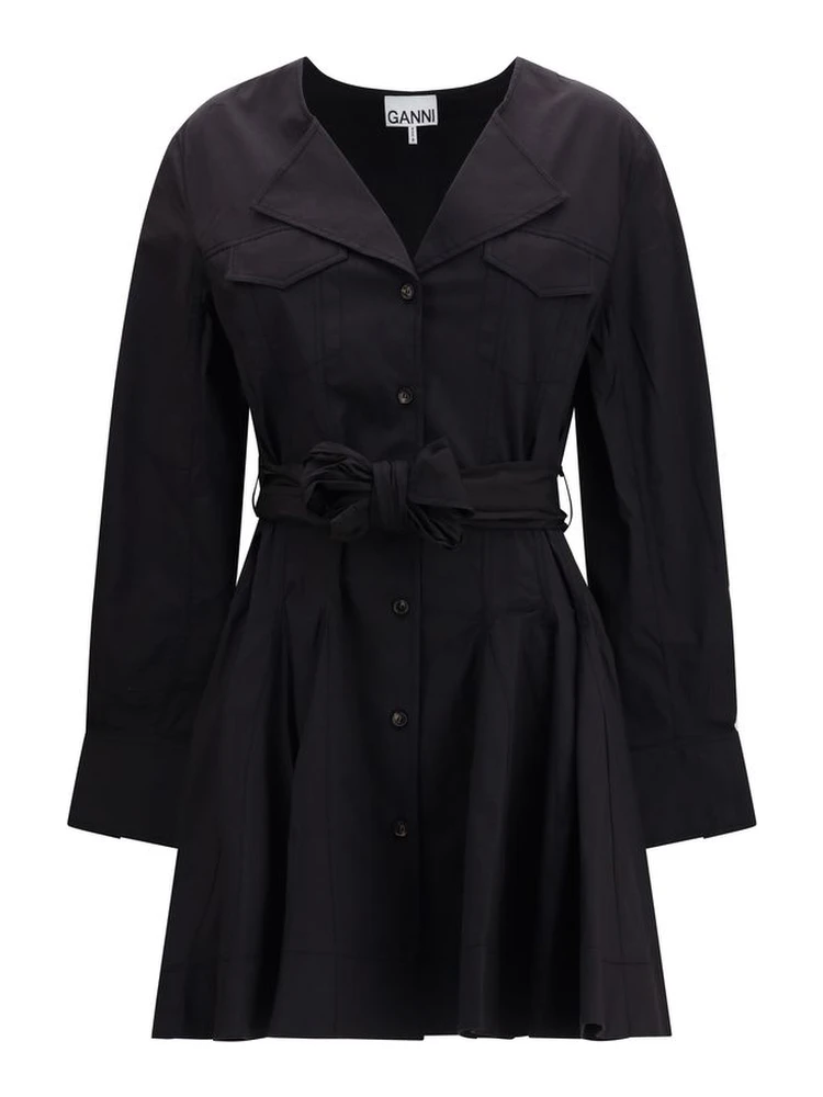 Black Cotton Casual Dress
