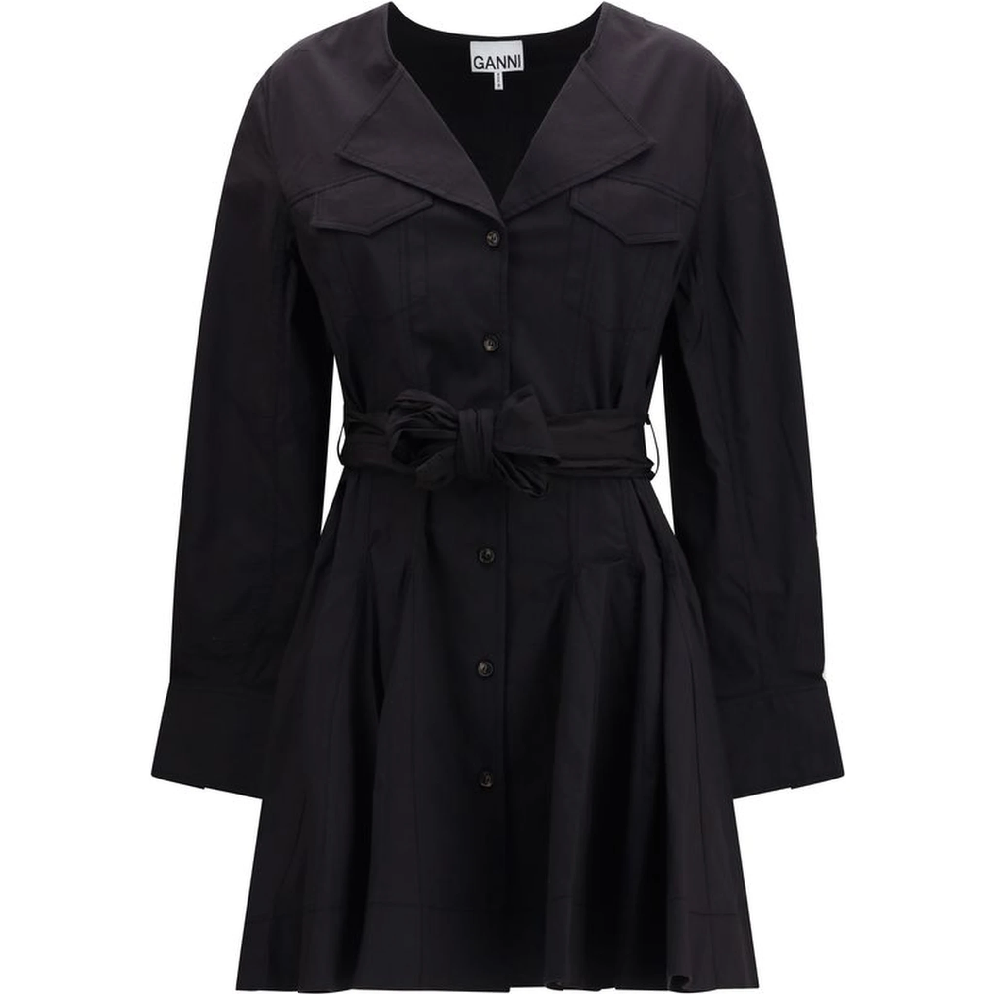 Black Cotton Casual Dress