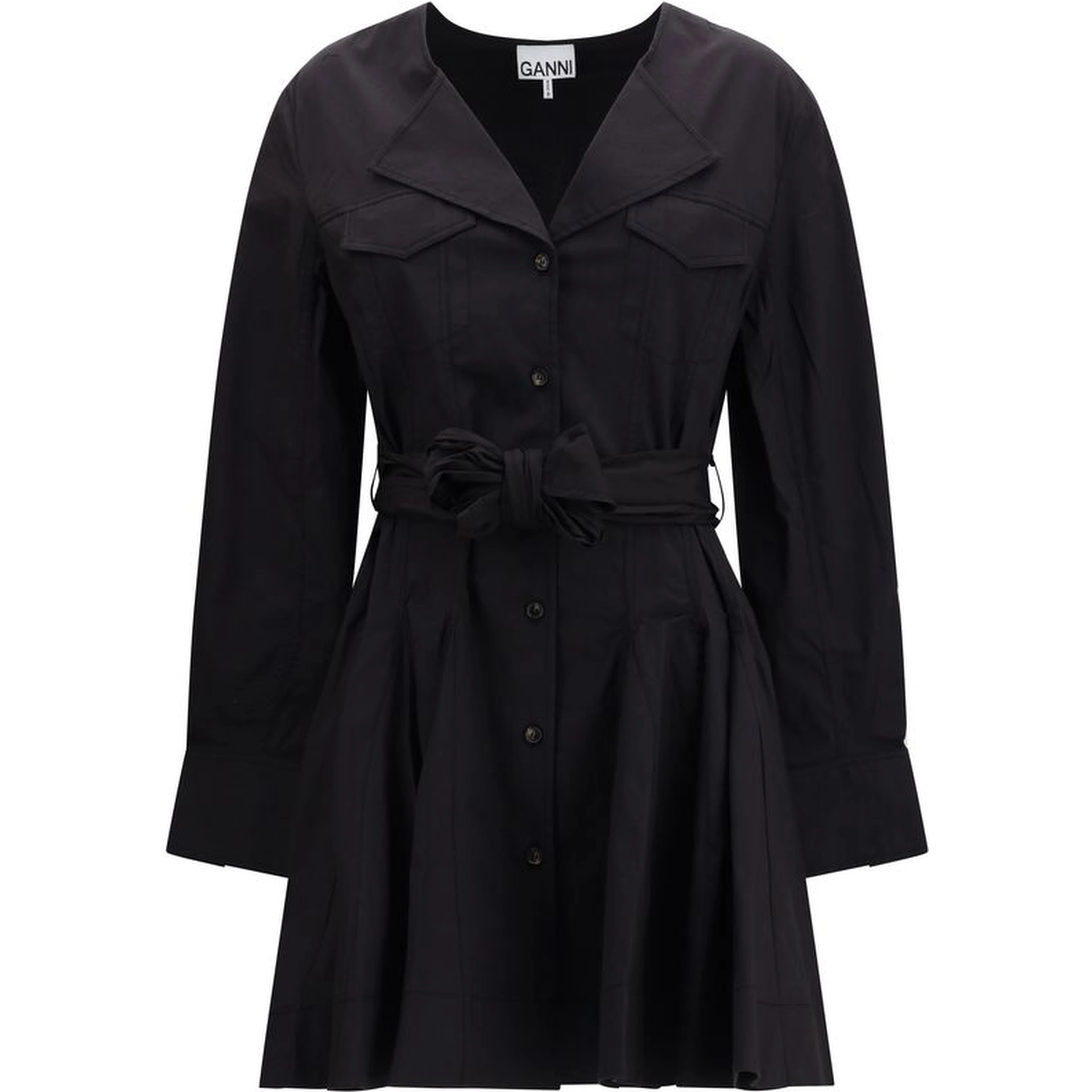 Black Cotton Casual Dress