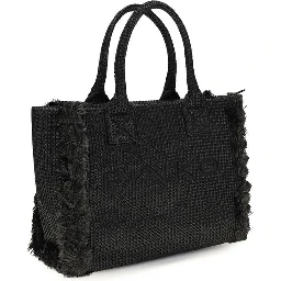 Black Raffia Shoulder Bag