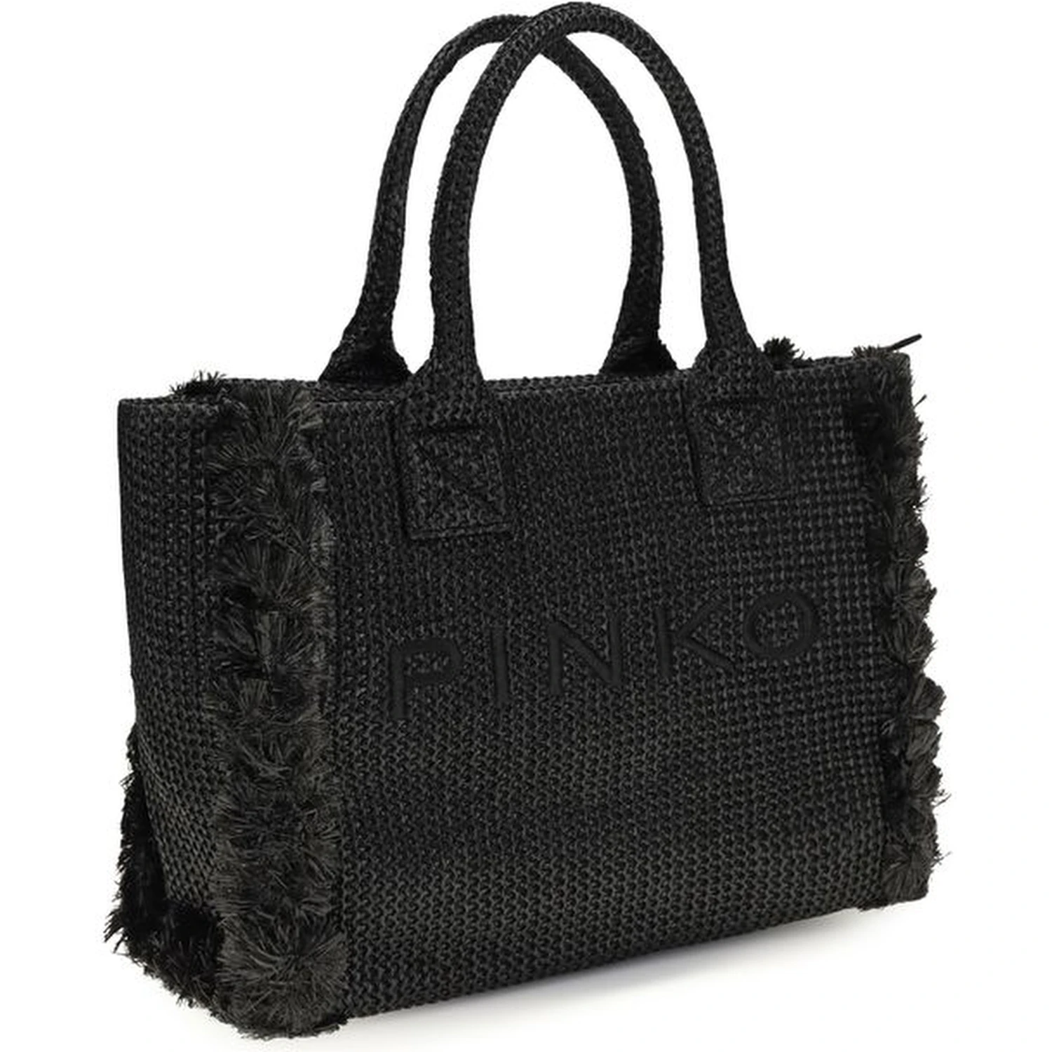 Black Raffia Shoulder Bag