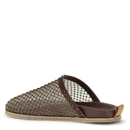 Brown Calf Leather Bos Taurus Mules
