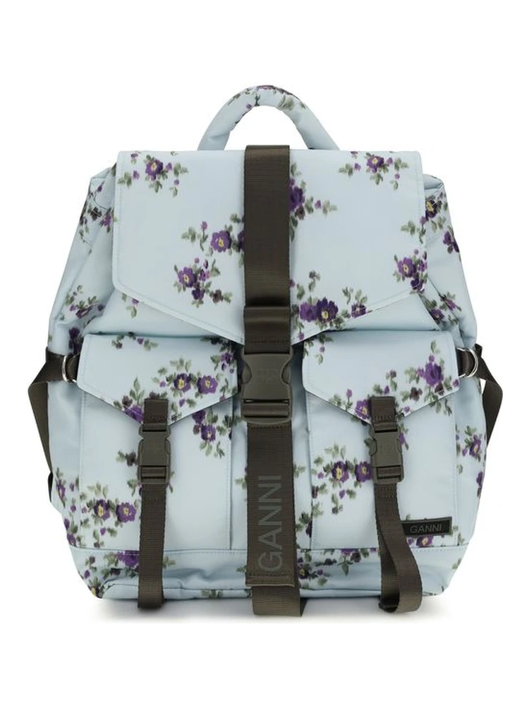Blue Polyester Backpack