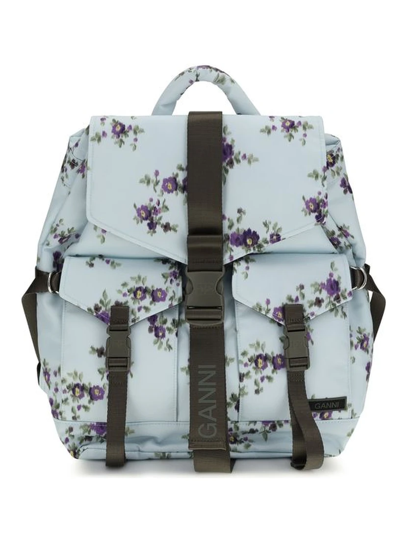 Blue Polyester Backpack