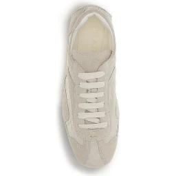 Beige Calf Leather Bos Taurus Sneakers