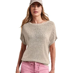 Beige Viscose Sleeveles Sweater
