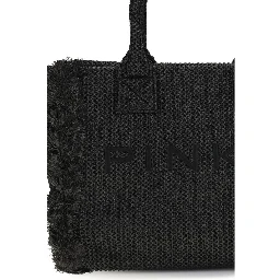 Black Raffia Shoulder Bag