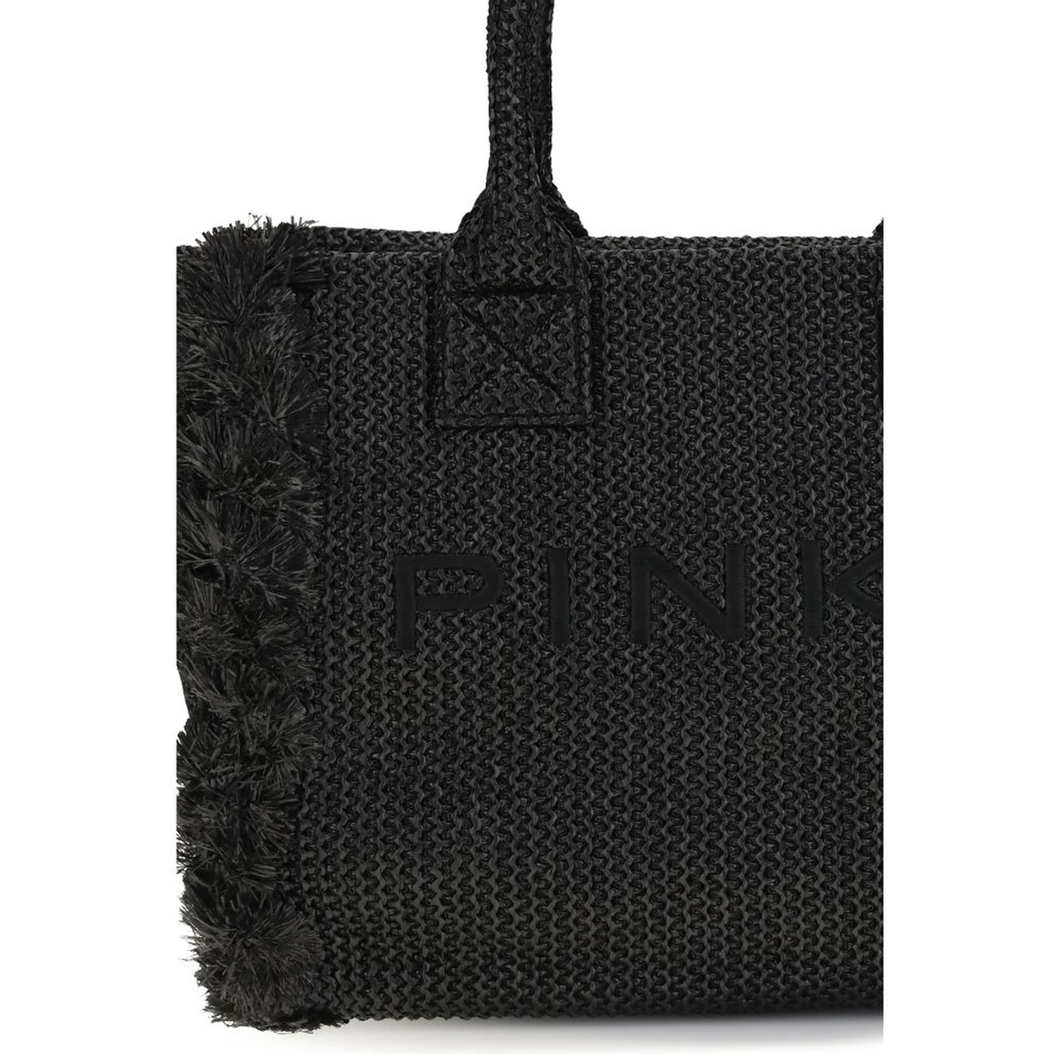 Black Raffia Shoulder Bag