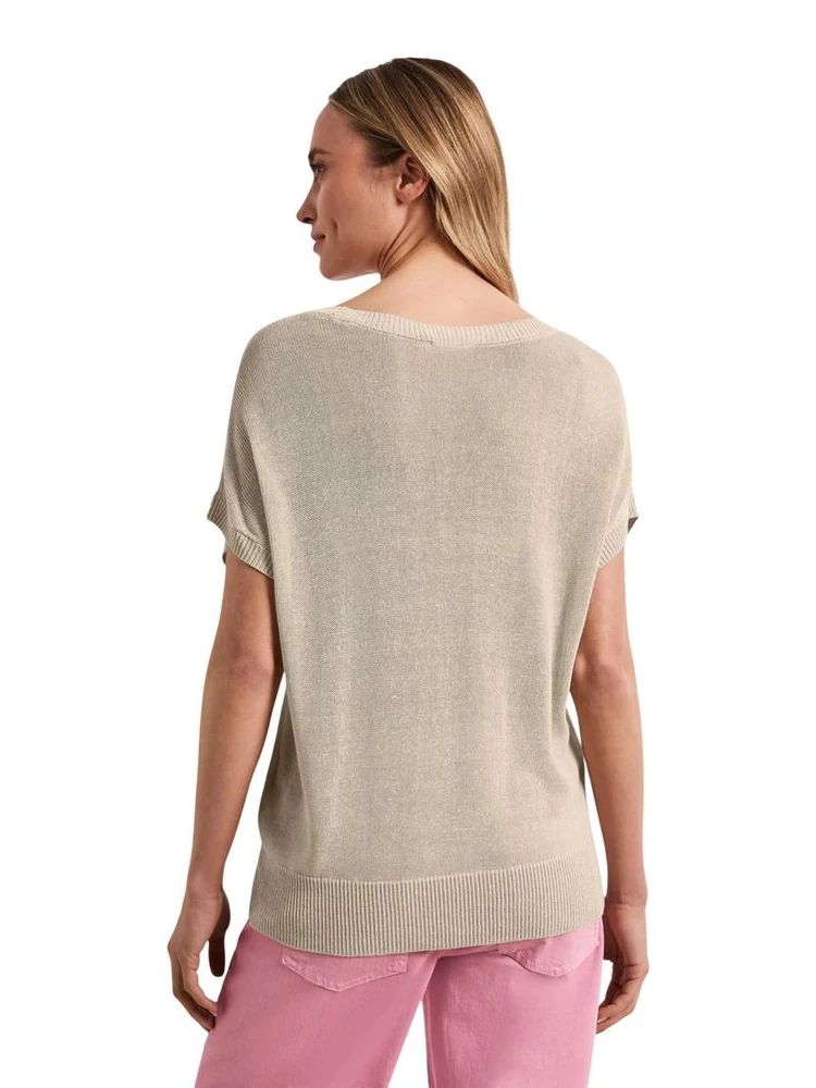 Beige Viscose Sleeveles Sweater alternative