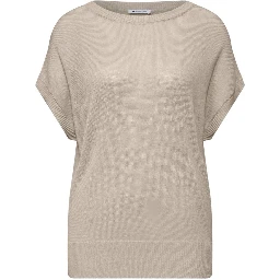 Beige Viscose Sleeveles Sweater