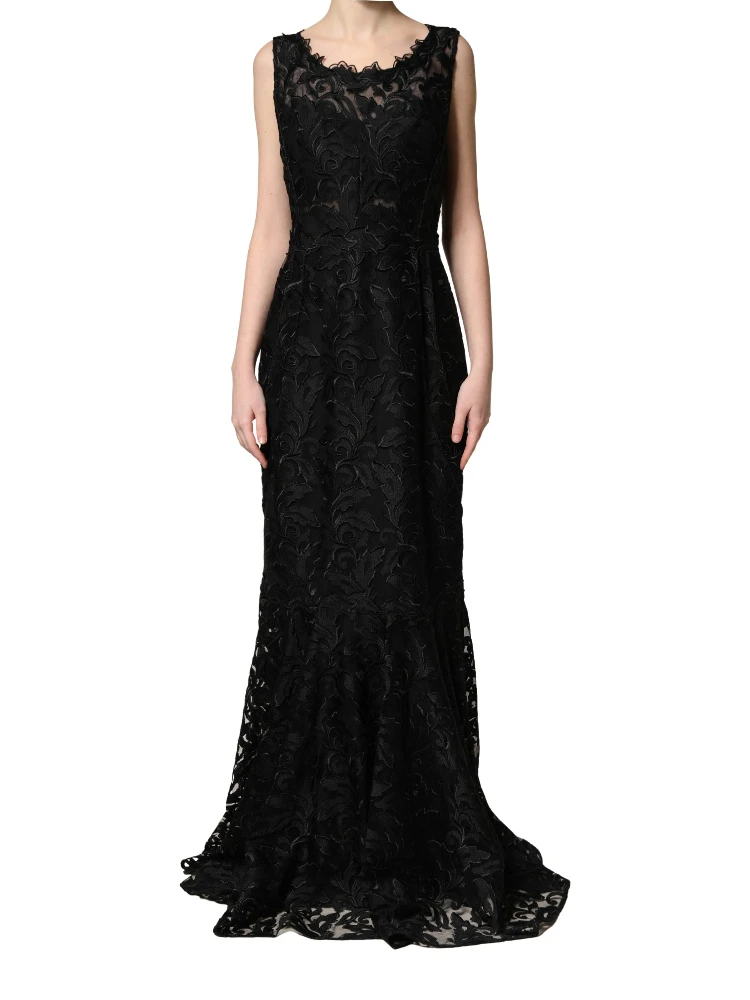 Black Lace Full Length Evening Gown Dress alternative
