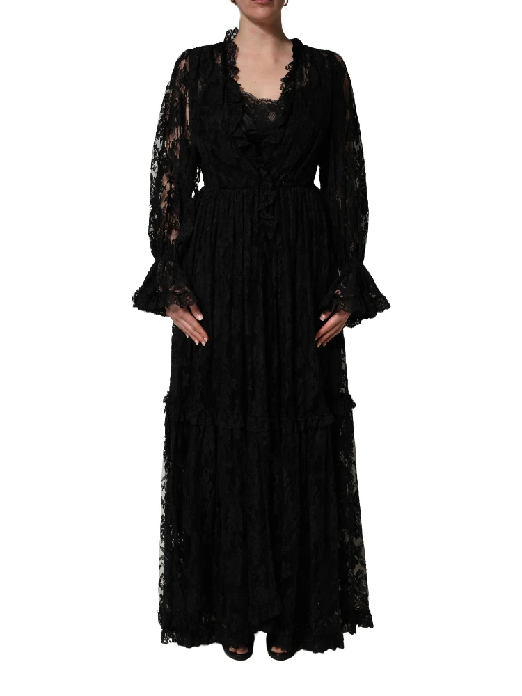 Black Lace A-line Long Evening Gown Dress alternative
