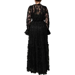 Black Lace A-line Long Evening Gown Dress