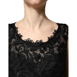Black Lace Full Length Evening Gown Dress