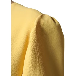 Yellow Short-Sleeved Crew Neck Midi Dress