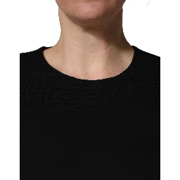 Black Viscose Lace Long Sleeves Mini Dress