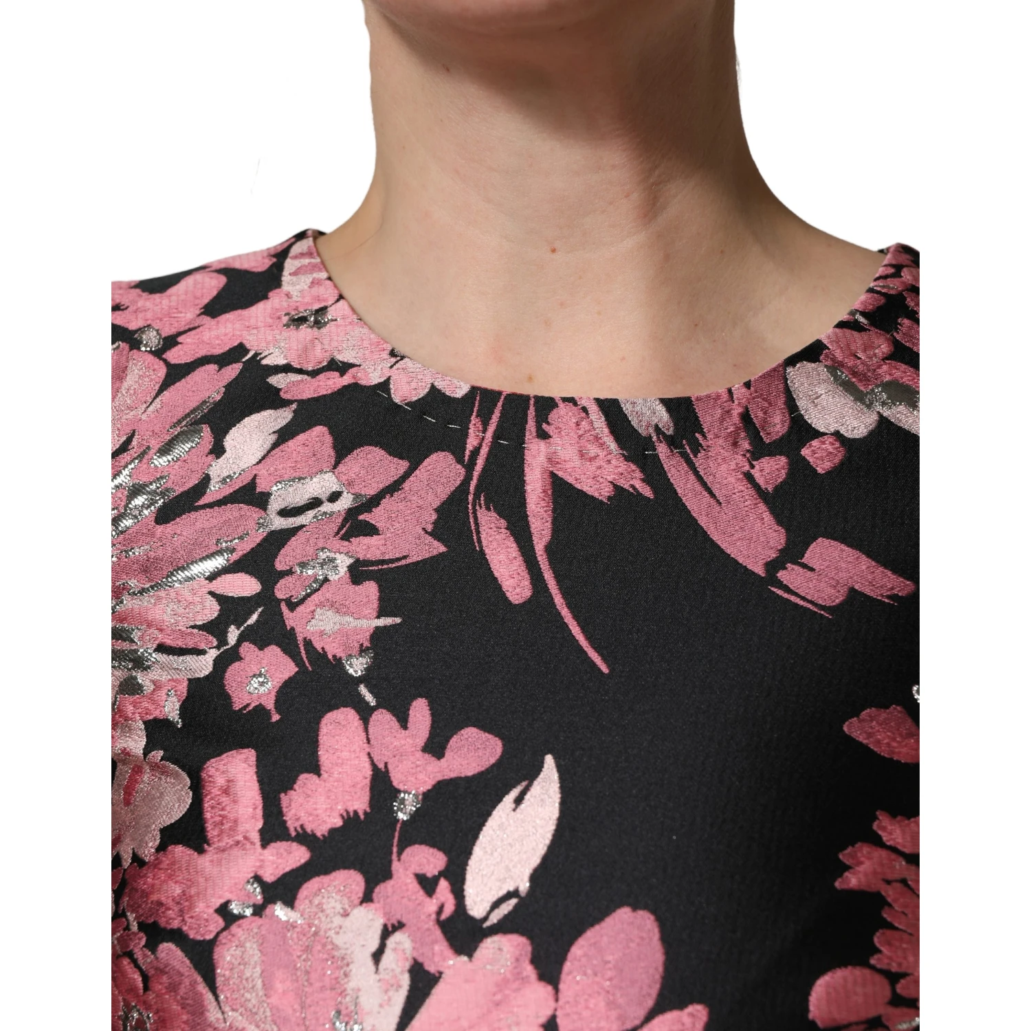 Multicolor Floral Brocade A-line Mini Dress