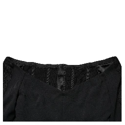 Black Silk Button Bodice Sheath Maxi Dress