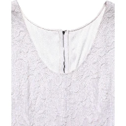 White Floral Lace Sleeveless Midi Dress