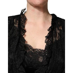 Black Lace A-line Long Evening Gown Dress