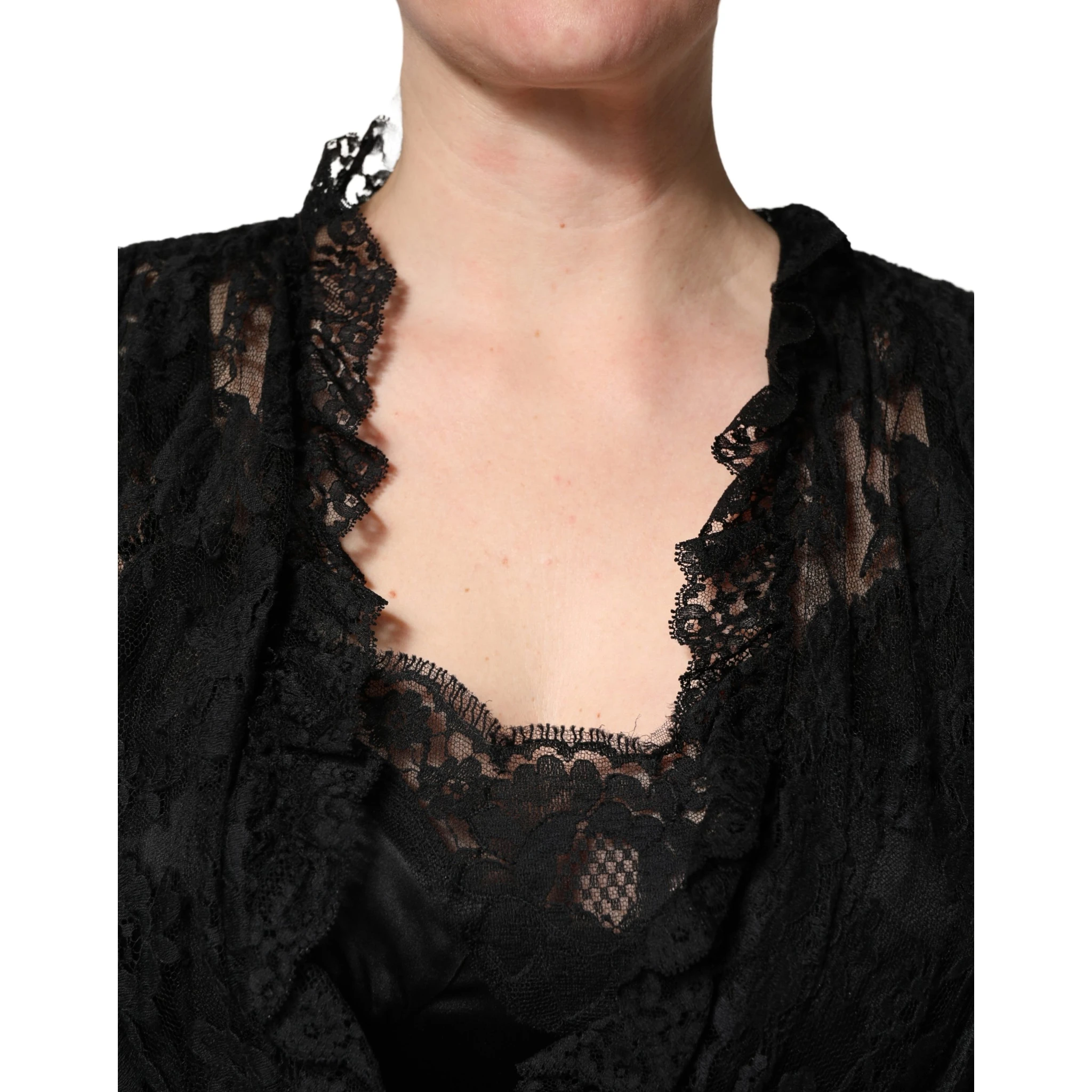 Black Lace A-line Long Evening Gown Dress