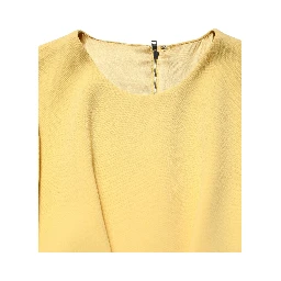 Yellow Short-Sleeved Crew Neck Midi Dress