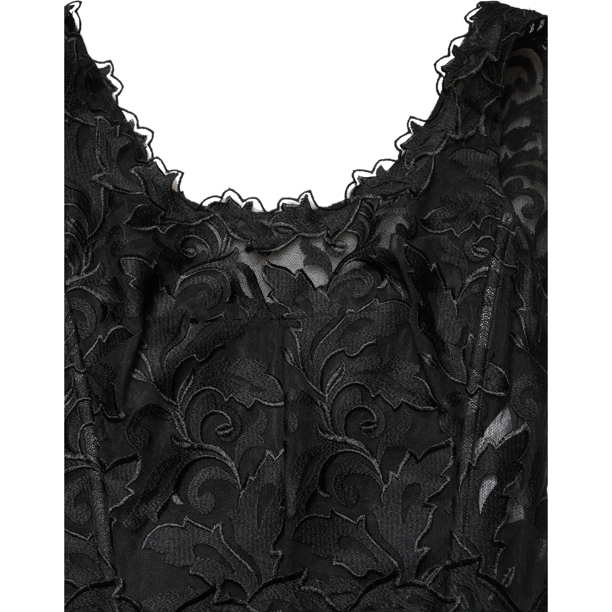 Black Lace Full Length Evening Gown Dress