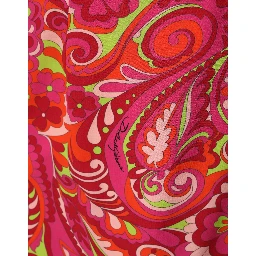 Red Paisley Floral Print Sheath Midi Dress