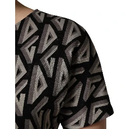 Black Logo Print Cotton Knee Length Dress
