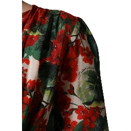 Multicolor Floral Long Sleeves V-neck Dress