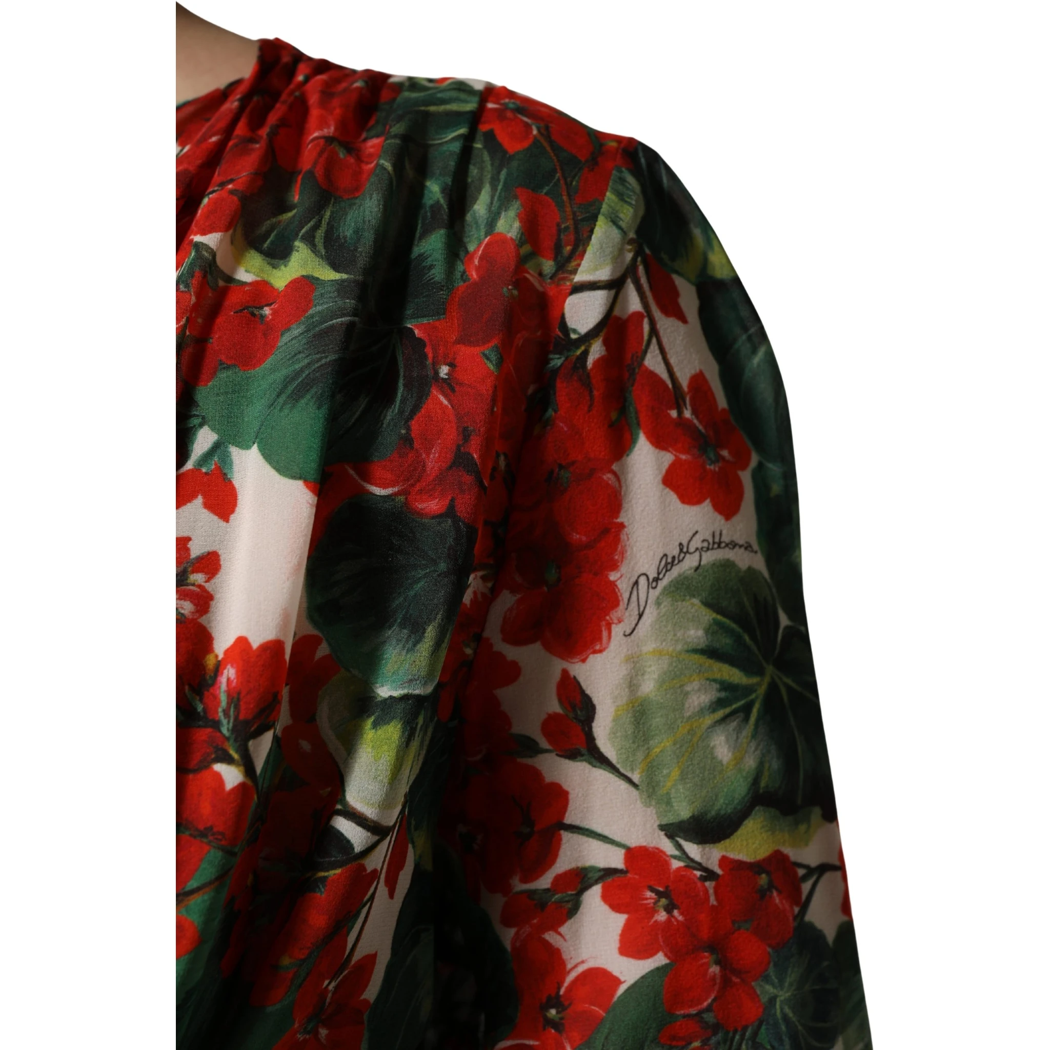 Multicolor Floral Long Sleeves V-neck Dress