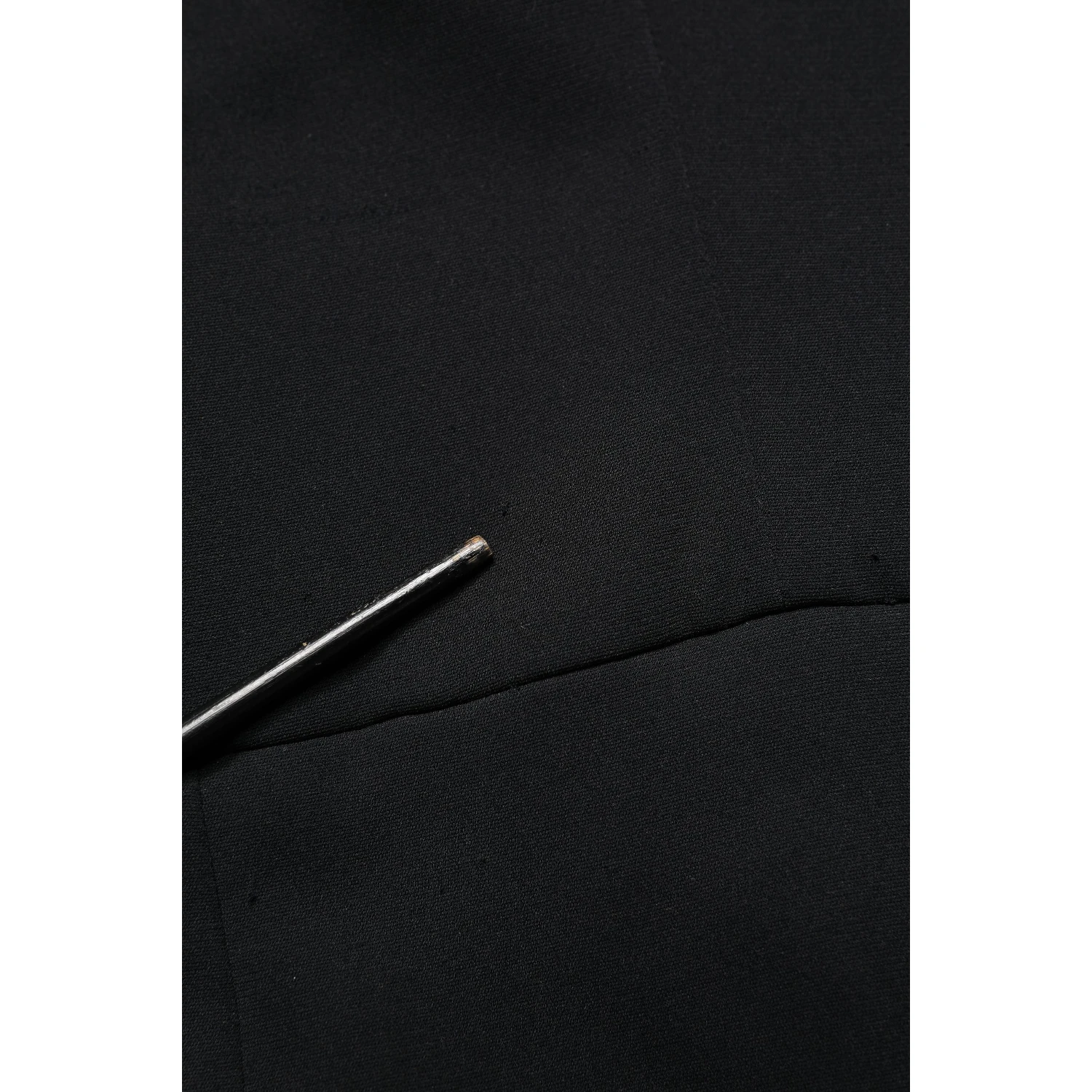 Black Silk Button Bodice Sheath Maxi Dress