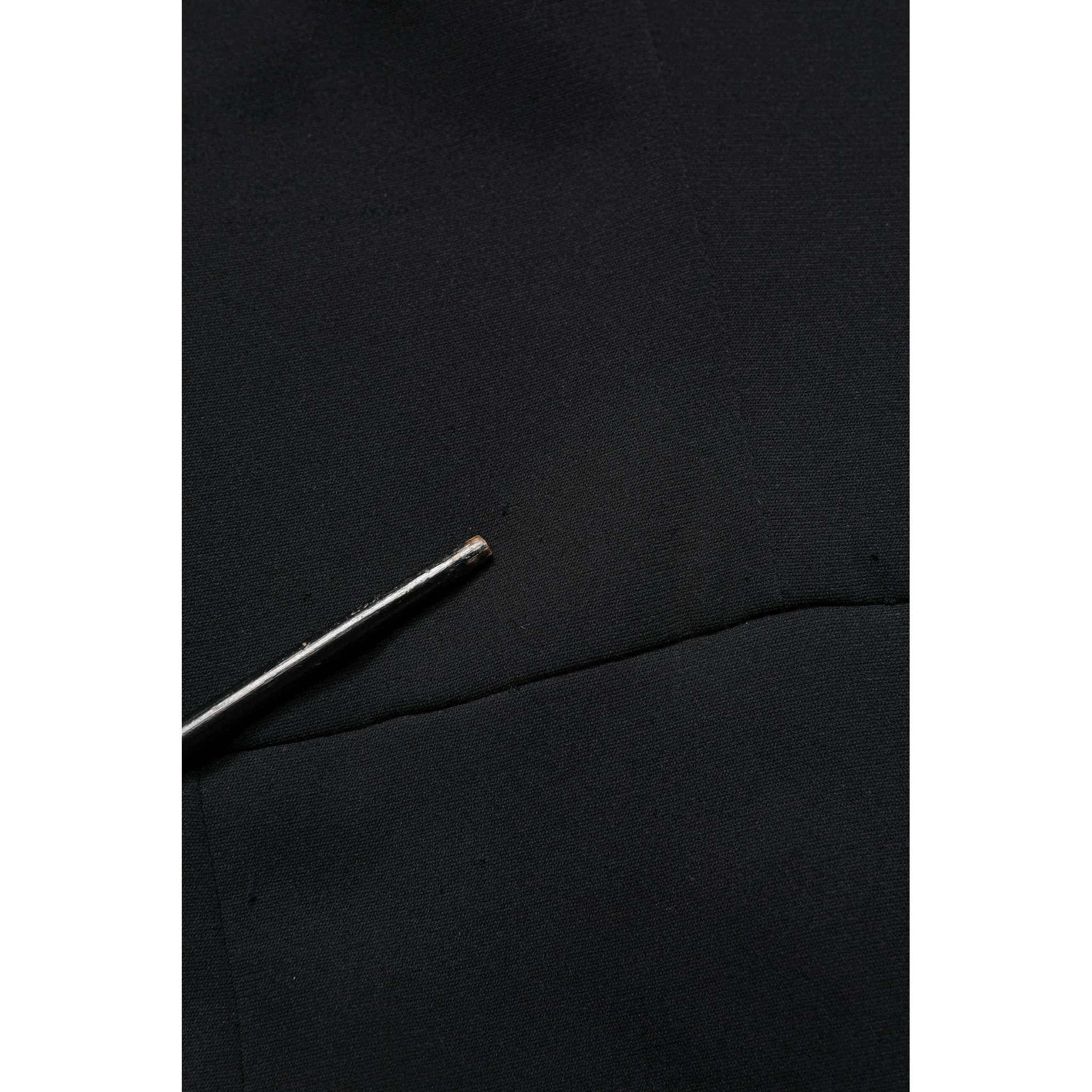 Black Silk Button Bodice Sheath Maxi Dress