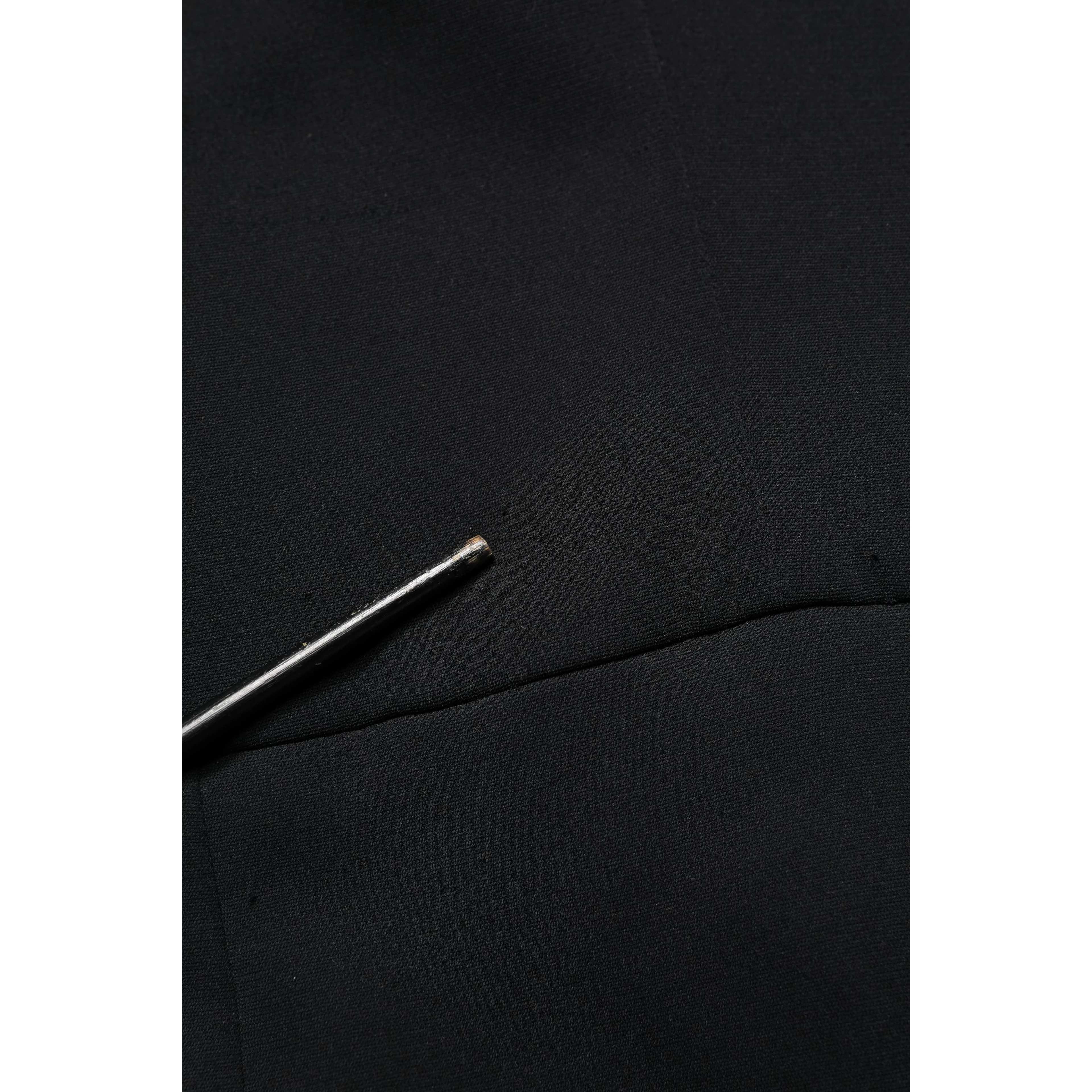 Black Silk Button Bodice Sheath Maxi Dress