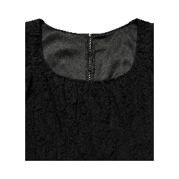 Black Lace Square Neck LongSleeve Maxi Dress