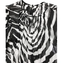 Black White Zebra Puff Sleeves Mini Dress
