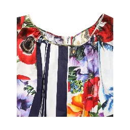 Multicolor Patchwork Cotton Poplin Mini Dress