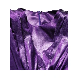Metallic Purple Long Sleeve Cut-Out Mini Dress