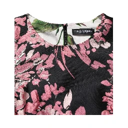 Multicolor Floral Brocade A-line Mini Dress