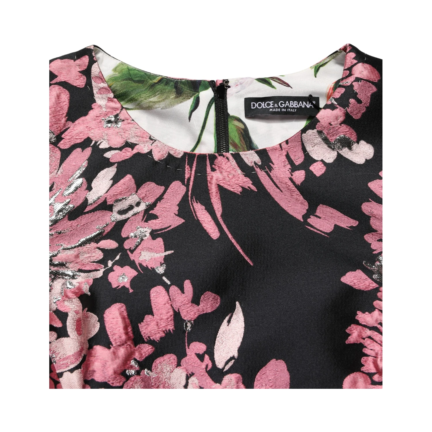 Multicolor Floral Brocade A-line Mini Dress