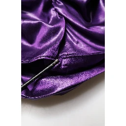 Metallic Purple Long Sleeve Cut-Out Mini Dress