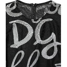 Black White Long Sleeve Printed Mini Dress
