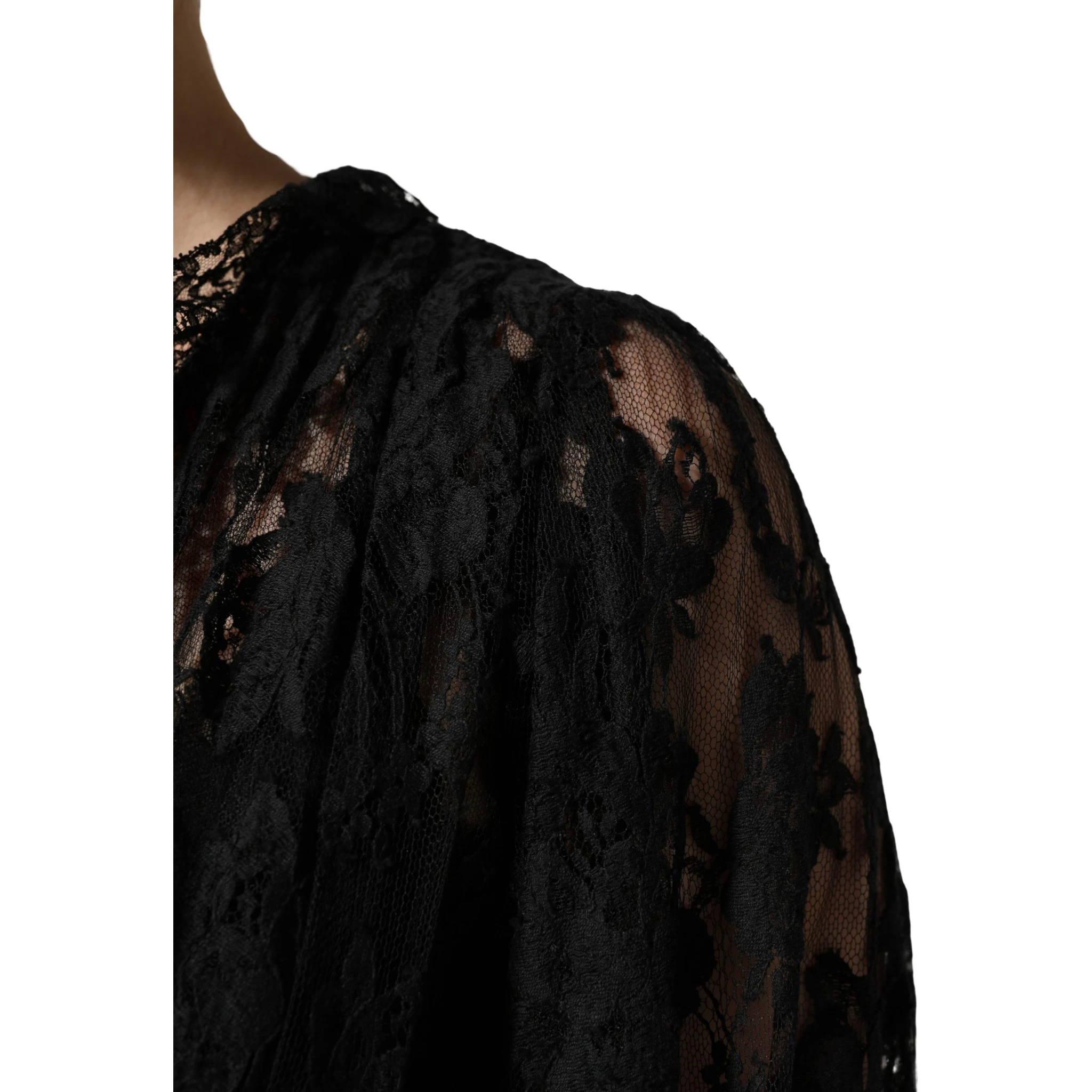 Black Lace A-line Long Evening Gown Dress