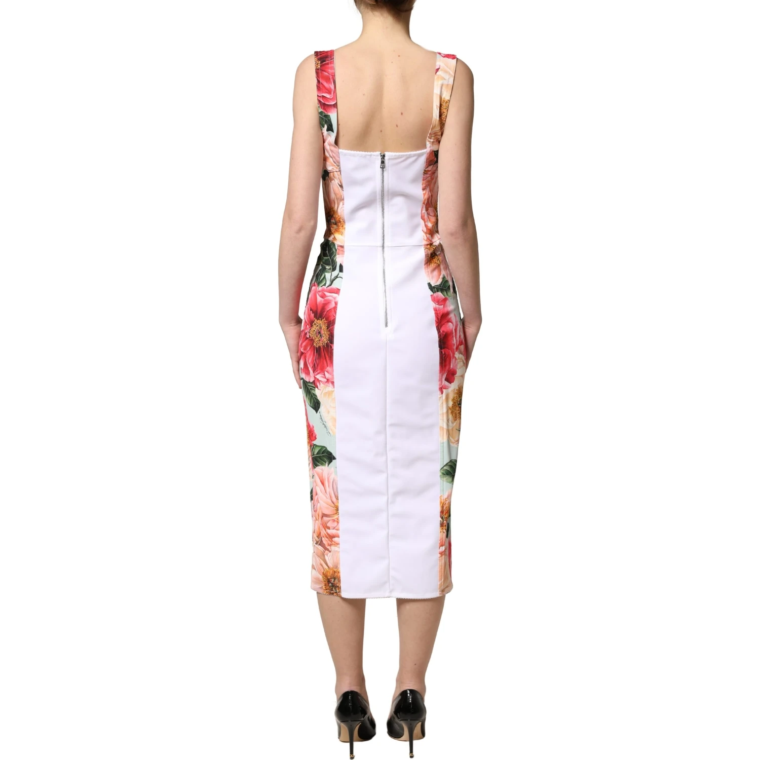 Multicolor Floral Print Viscose Sheath Dress