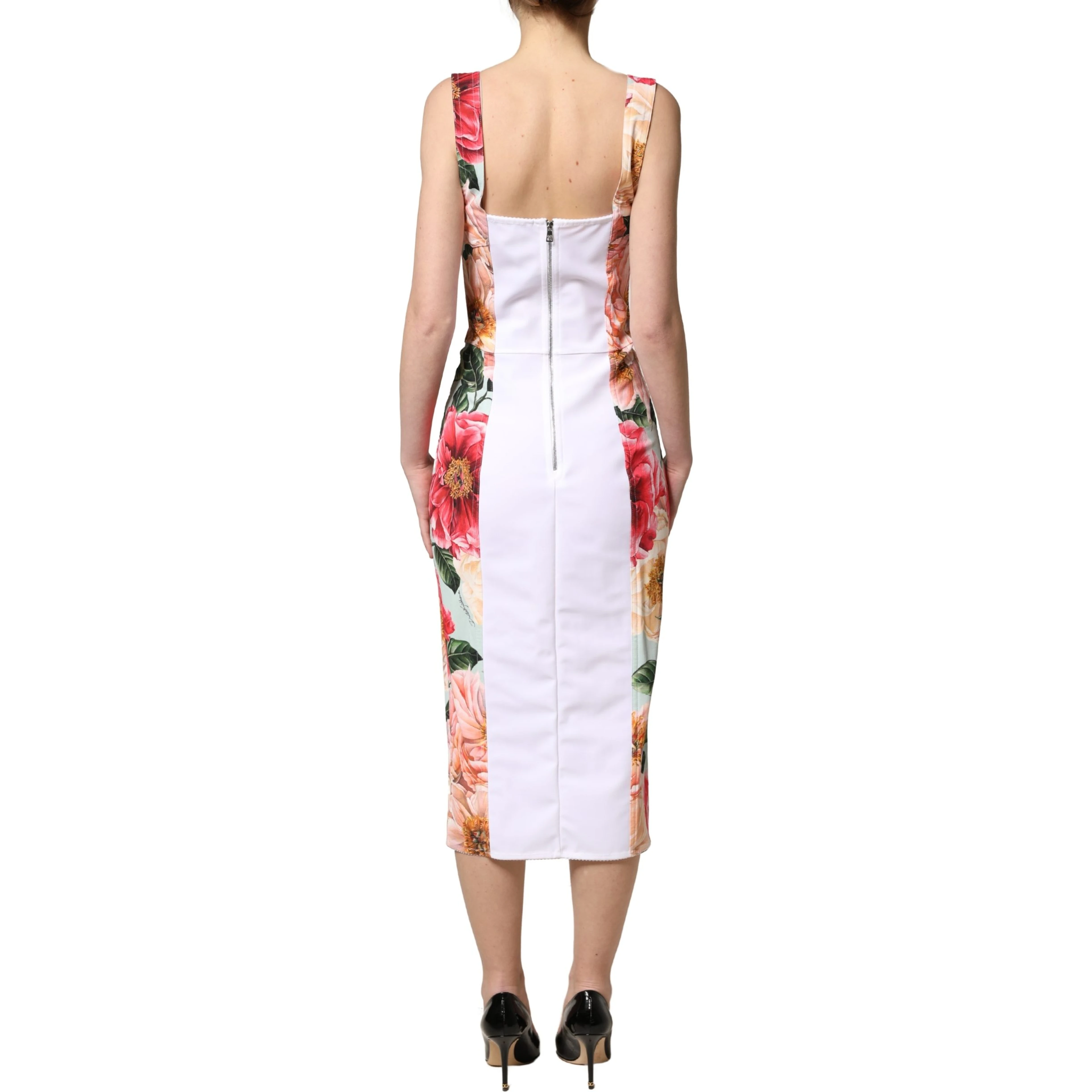 Multicolor Floral Print Viscose Sheath Dress